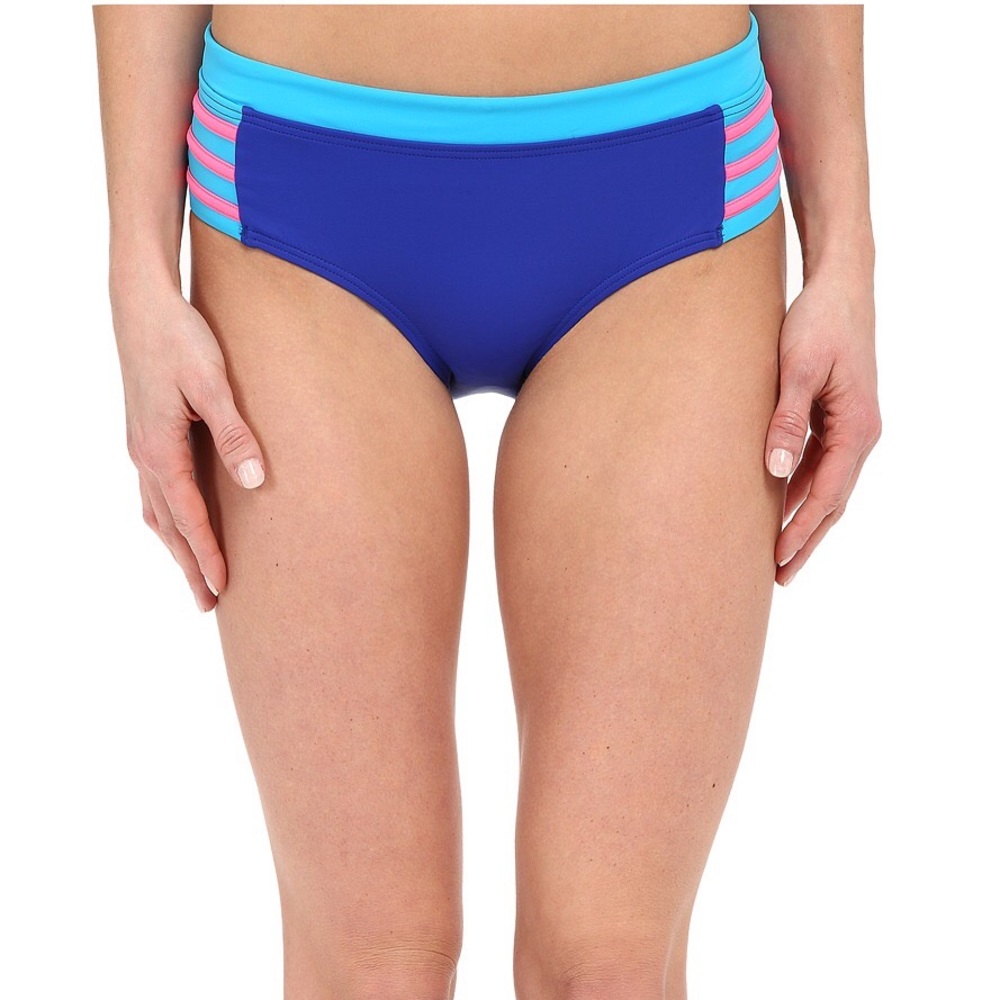 DKNY - A Lister Hipster Bottom w/ Stripping Detail (Electric) Women's Swimwear